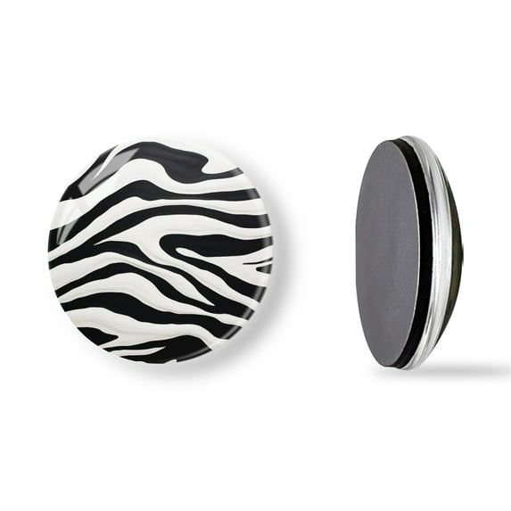 6Pcs Glass Refrigerator Magnet Magnetic Fridge Sticker,Decor for Kitchen,Whiteboard,Cabinet,Black And White Wave - Like Pattern