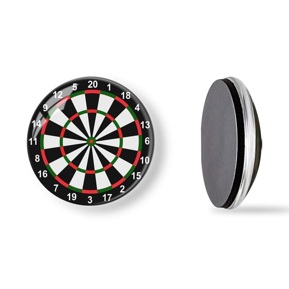 6Pcs Glass Refrigerator Magnet Magnetic Fridge Sticker,Decor for Kitchen,Whiteboard,Cabinet,Close Up Of Dart Board With Bulls Eye