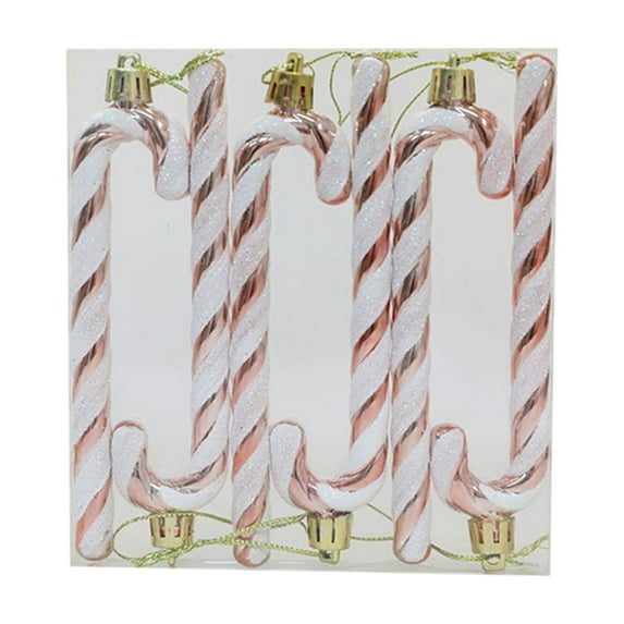 6Pcs Glitter Candy Cane Christmas Tree Ornaments, Festive Hanging Decor for Xmas Tree, Home, Office, and Indoor Outdoor Holiday Party Decorations