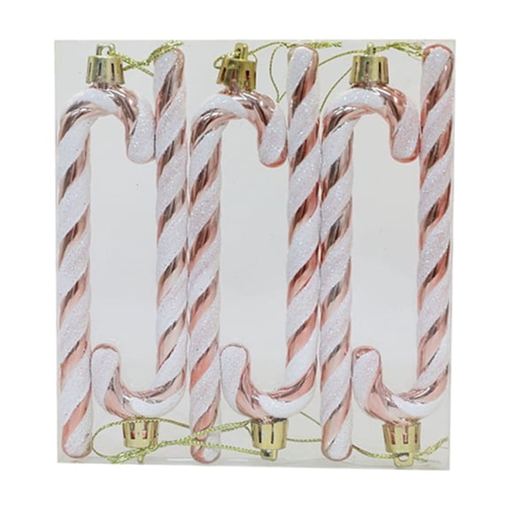 6Pcs Glitter Candy Cane Christmas Tree Ornaments, Festive Hanging Decor for Xmas Tree, Home, Office, and Indoor Outdoor Holiday Party Decorations