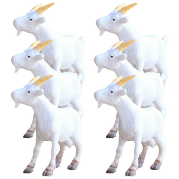 6Pcs Goat Models Farmhouse Animal Models Cartoon Goat Figurines Micro Landscape Goat Sculptures