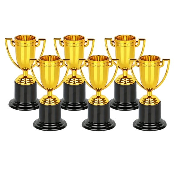 6Pcs Golden Competition Award Trophies Soccer Medals Prize Cup for Sports Competitions and Party Celebrations