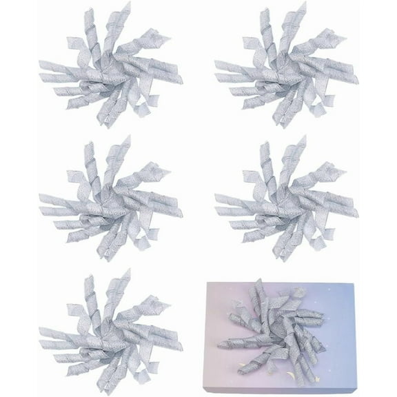 6Pcs Golden Curly Bows Gift Wrapping Metallic Burst with Self-Adhesive Tab for DIY Making