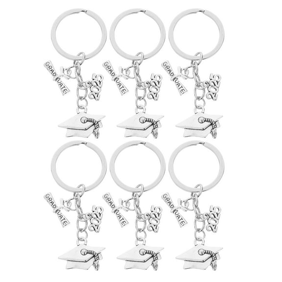 YEAHIBABY Zinc Alloy Graduation Keychain for Graduates Class of 2025 6Pcs 3In