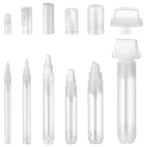 6Pcs Graffiti Markers Set Clear Refillable Paint Marker 11/13.5/17/18.5/24/46.5mm Empty Markers Set