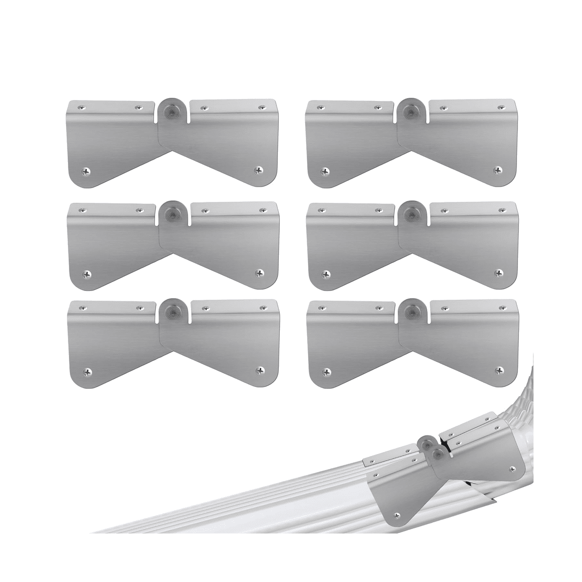 6Pcs Gutter Extension Hinge, Stainless Steel Downspout Extension Hinge