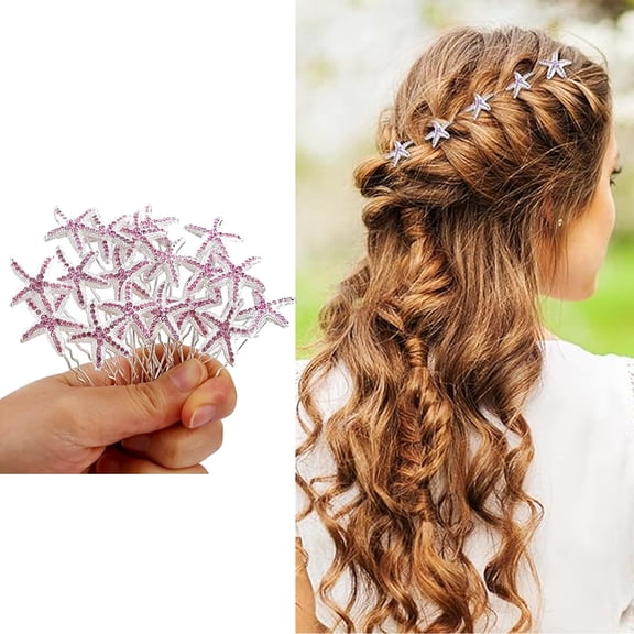 6Pcs Hair Accessories for Women, Hair Pins, Simple Alloy U Shaped Hairpin with Rinestone Decoration is A Good Helper for DIY Hairstyles Makes You Look Charming and Elegant, Pink
