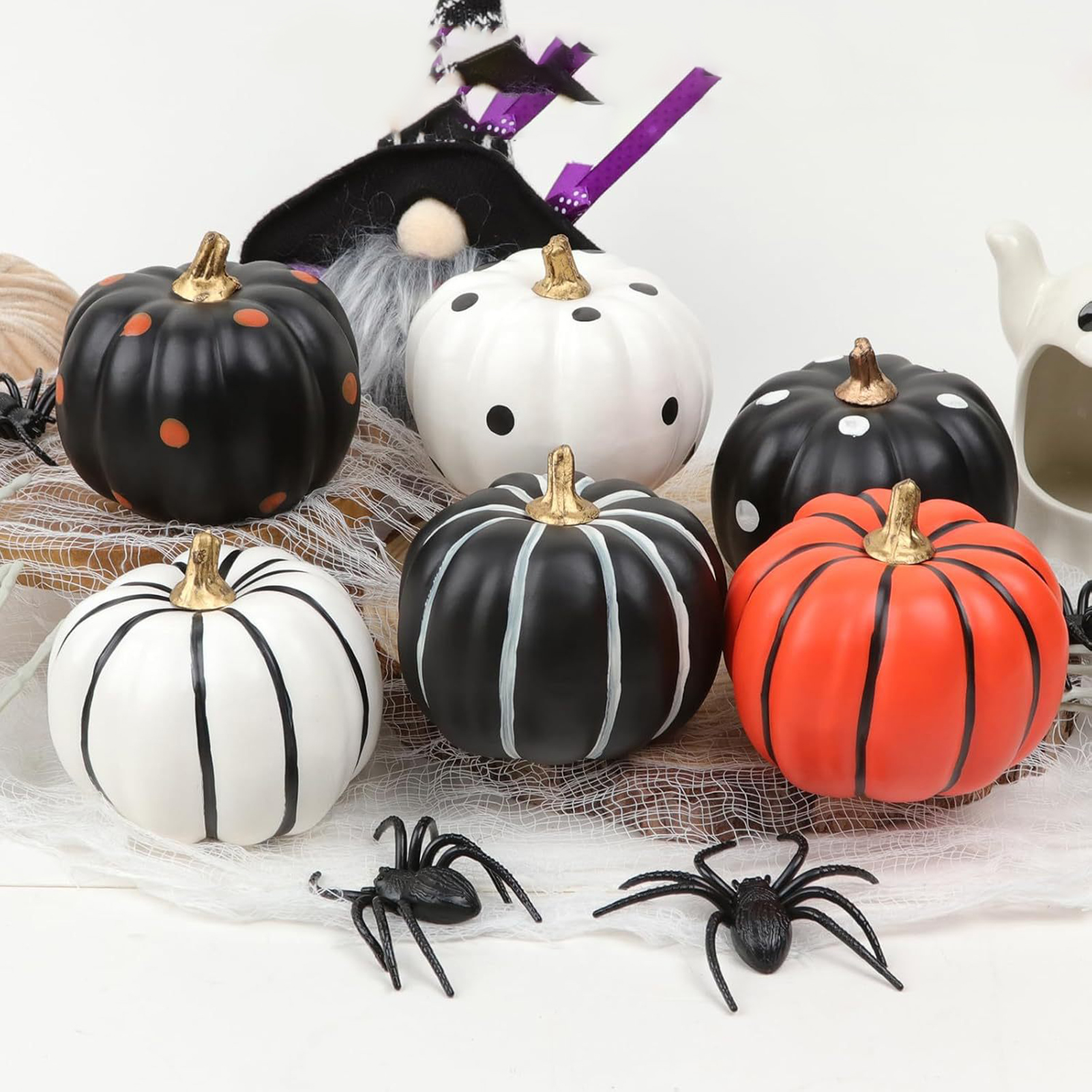 Cream White Artificial Foam Pumpkin - 10.2" Wide Realistic Fall Decor For Thanksgiving, Harvest, Halloween Displays