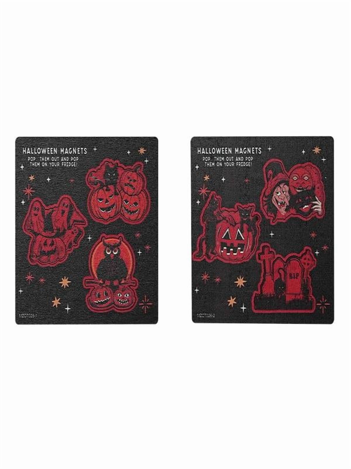 6Pcs Halloween Wooden Refrigerator Magnets Witch Pumpkin Ghost Skeleton ...