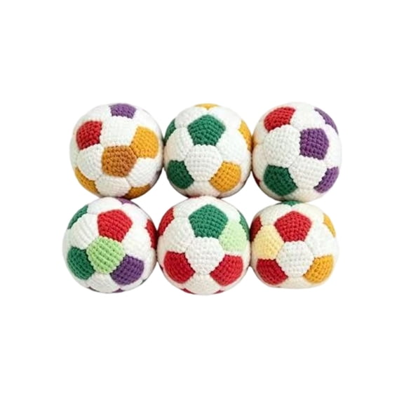 6Pcs Hand-Made Knitted Hacky Bag Footbag Sack for Kick Ball,Assorted Foot Bag Crochet Hacky for Adults,Juggling Balls for Beginners,Multicolored Geometric Pattern