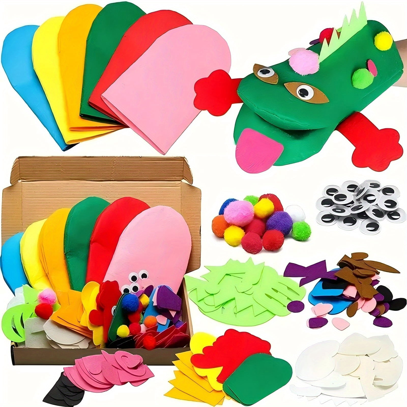 6Pcs Hand Puppets Making Kit, Craft Kits for Arts, Hand Puppet Crafts ...