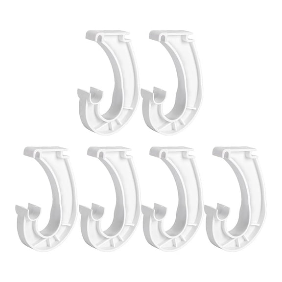 6Pcs Hanging Closet Rod Support - Sturdy J-Shaped Closet Brackets for Hanging Clothes, 3/4 Closet Shelf Rod Holder