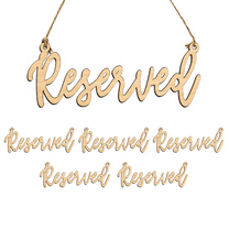 6Pcs Hanging Wooden Reserved Sign Wedding Reserved Seating Sign with Jute Hanging Rope Laser Cut for Important Events Church Pews Chair and Restaurant