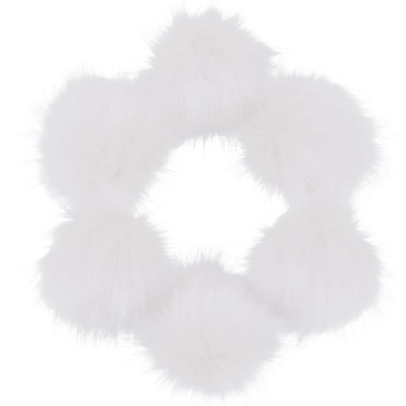 6Pcs Hat Fur White Fluffy Pompom Balls with Metal Snap Button Bulk Soft Detachable Thick Imitation Fox Hair Beanie Ball DIY