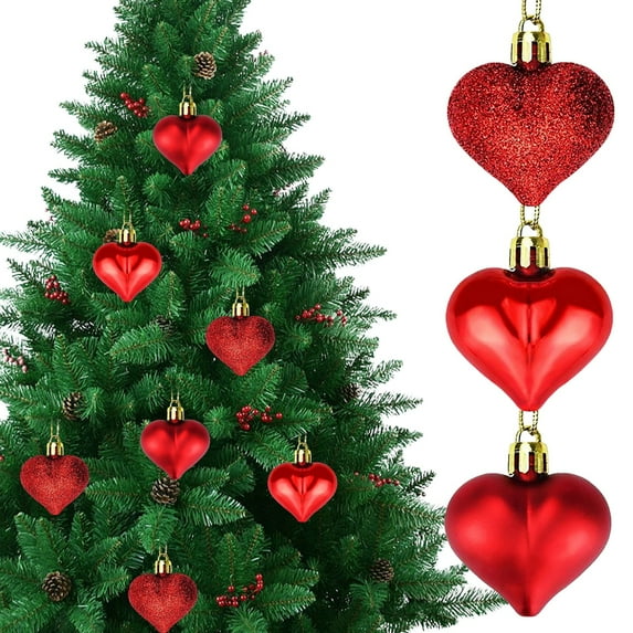 6Pcs Heart Ornaments, Valentines Day Heart Decoration, Heart Hanging Decor for Valentine’s Day Party Decorations