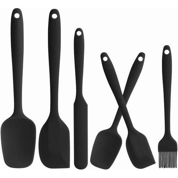 6Pcs Heat Resistant Silicone Spatula Set,Nonstick Premium Rubber Kitchen Utensil for Baking,Cooking,Mixing Tools,BPA Free