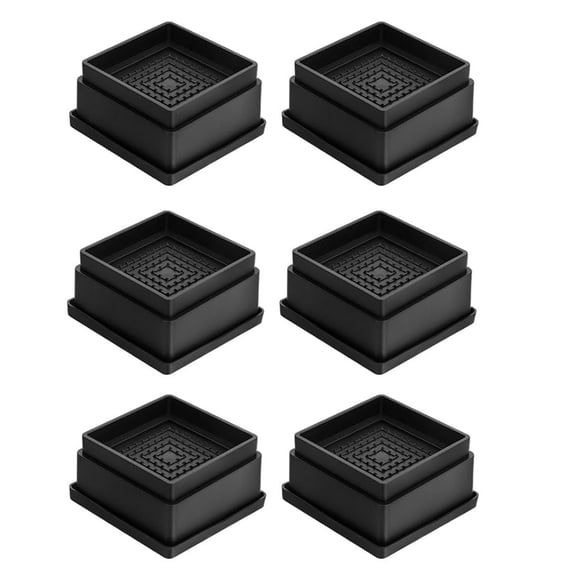 6Pcs Heavy Duty Bed Lifts Risers With Rubber Pad Stackable Bed Risers Nonslip Adjustable Bed Furniture Risers Enduring