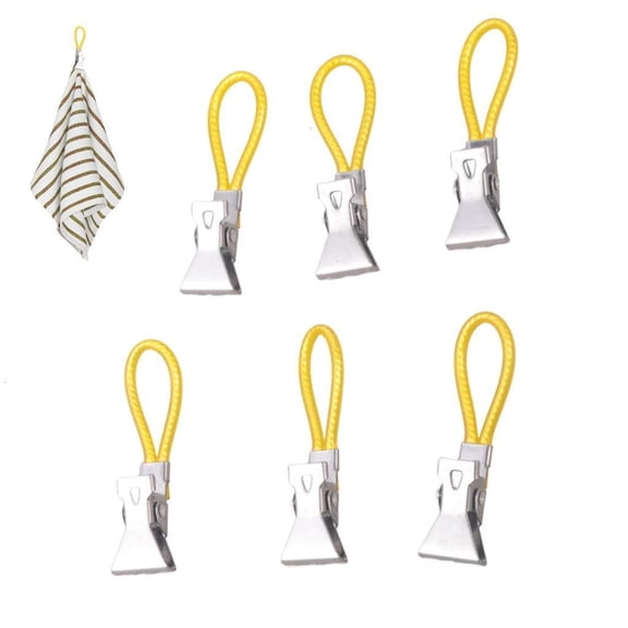6Pcs Heavy Duty Metal Steel Beach Towel Clip For Outdoor Pool Bath Towels