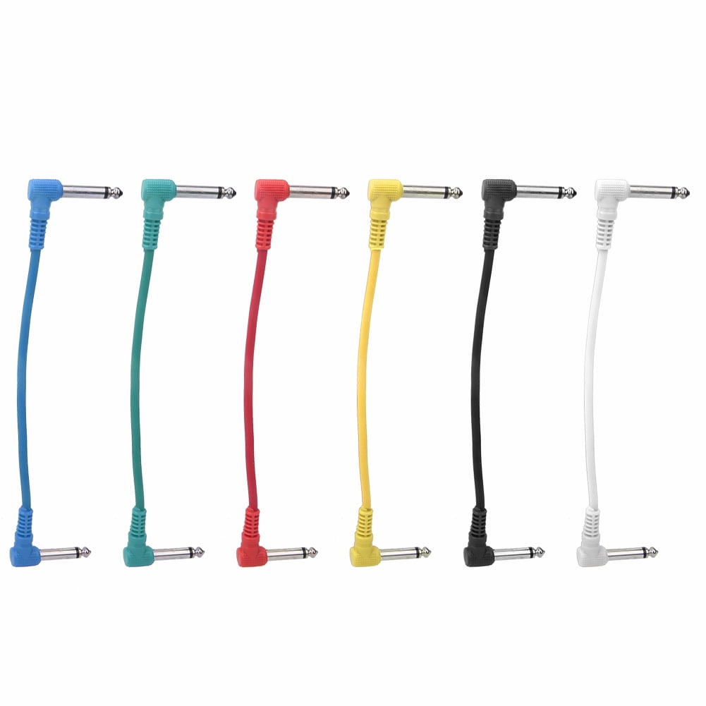 6Pcs High Quality Colorful 6.35 Double Elbow Adapter Audio Cable ...