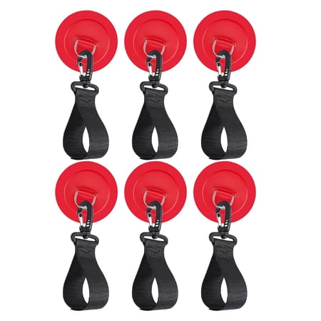 6Pcs Holder Straps Paddle Clips Inflatable Boat Paddle Storage PVC Patch Oars Keeper for Paddle Board, Watercraft, Rowing, Canoe Red