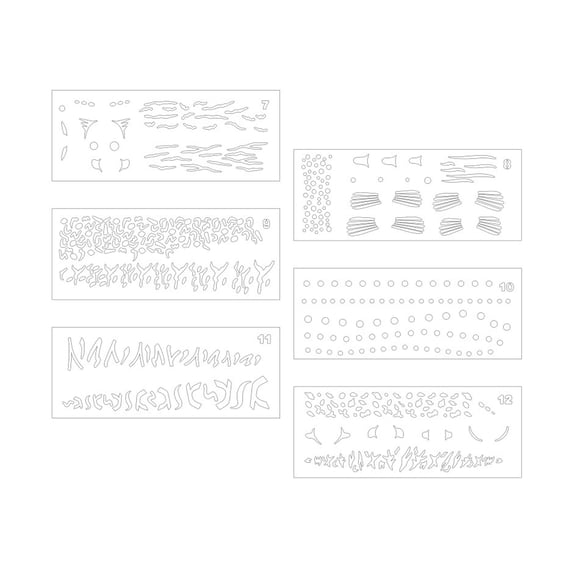 6Pcs Hollowed Fishing Lure Stencils Washable PVC Drawing Templates for Handmade Fish Lure Scrapbooking Painting