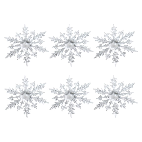 6Pcs Ice Icicle Ornaments Set Snowflake Teardrop & Pendant For Christmas Tree Decor, Plastic Hanging Decoration Clear Christmas Tree Icicles Set, E