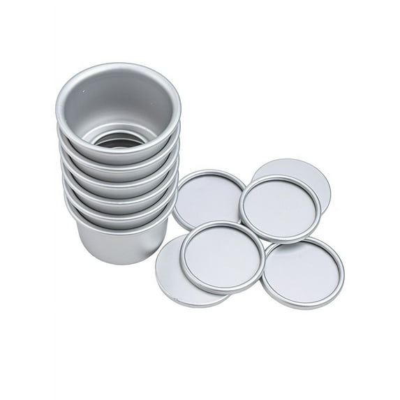 6Pcs Individual Flan Molds Egg Tart Molds Pudding Cups Mini Chocolate Molten Pans Carbon Steel Cupcake Cake Cookie Flan Mold, Round Nonstick Popover Bakeware Tumblers