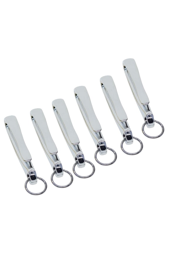 6Pcs Japanese Fish Hook Keychain Belt Clip Purse Wallet Holder Argent