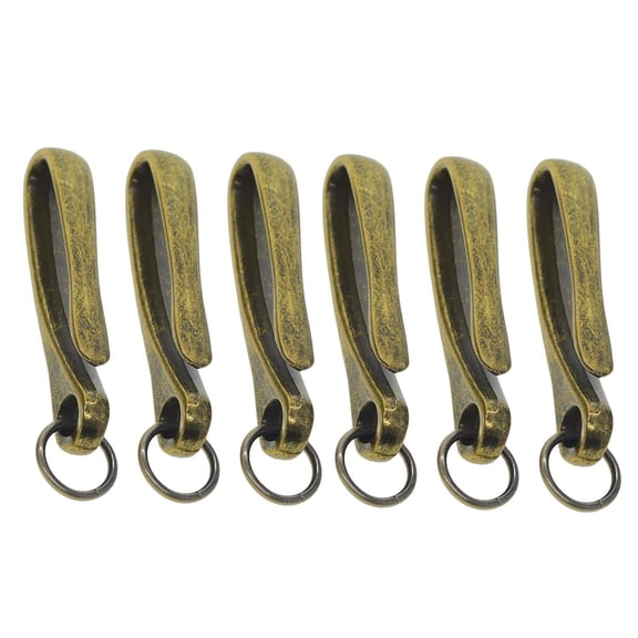 6Pcs Japanese Fish Hook Keychain Belt Clip Purse Wallet Holder Key dark bronze