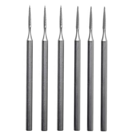6Pcs Jewelry Cone Cut Burr - 3/32In Shank Long Cone Tapered Cut Burs