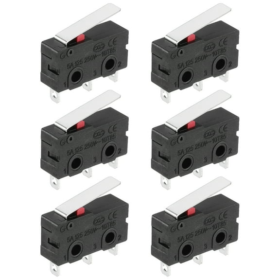 6Pcs KW11-3Z-B 1NO + 1NC Micro Limit Switch 5A 125/250VAC Waterproof Miniature Micro Switches