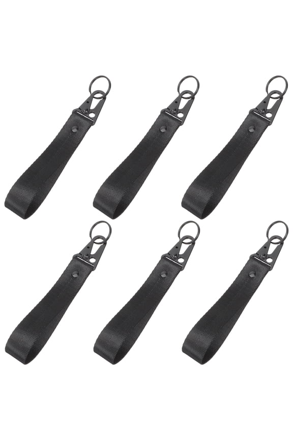 6Pcs Key Chain Webbing Key Clip Buckle Nylon Belt Keychain Key Keeper Carabiners