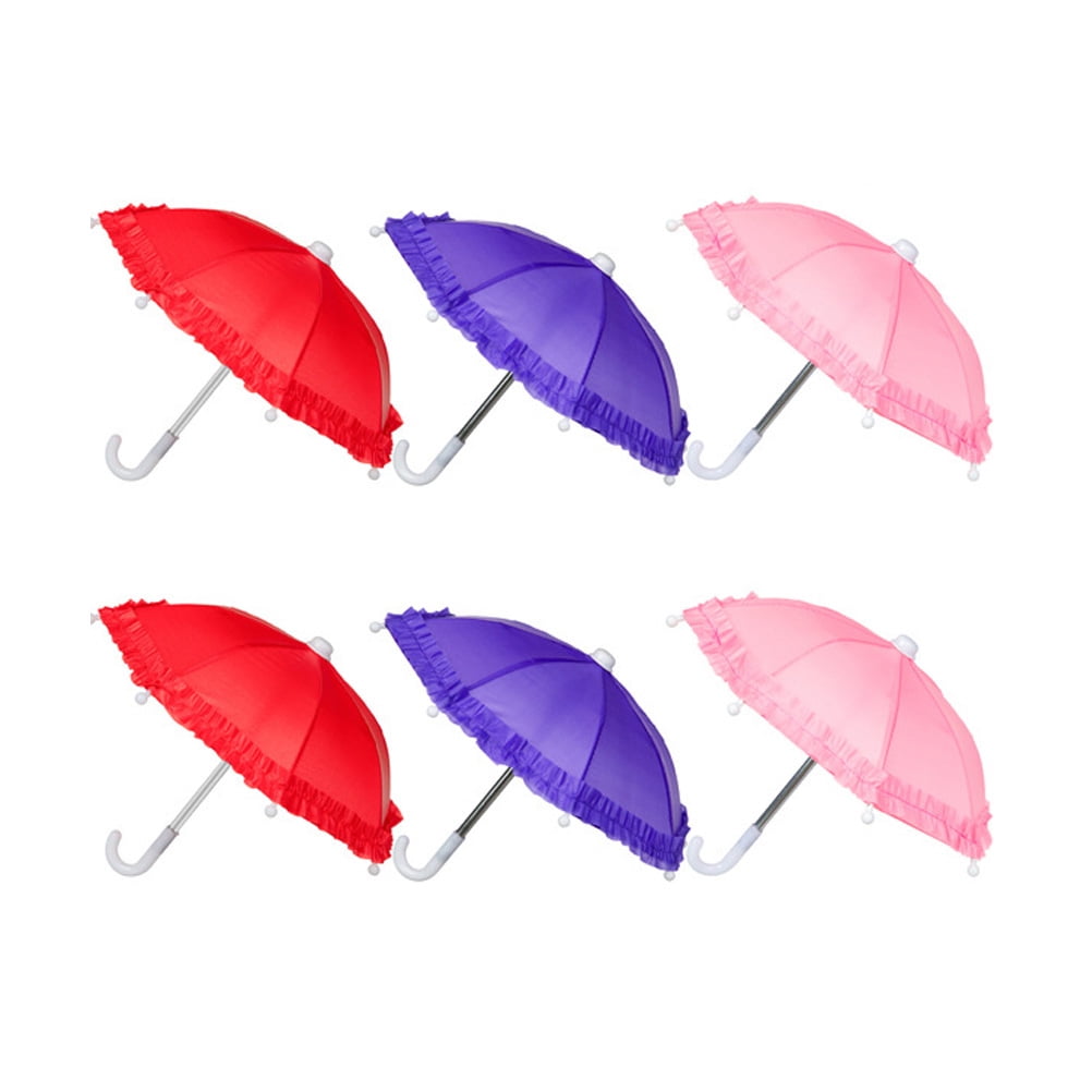 6Pcs Kid Umbrella Toy Lace Umbrella Toy Decorative Umbrella Adorn Children Umbrella