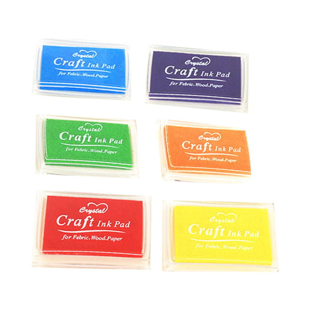 6Pcs Kids Craft Ink Pad Colorful Inkpad Washable Finger Palm Ink Pad