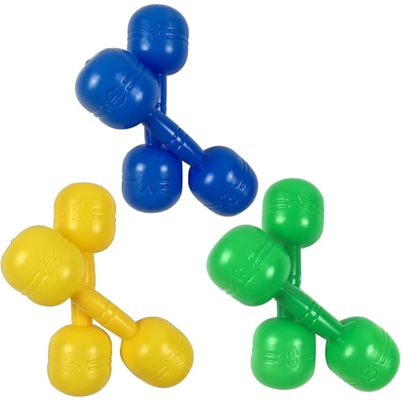 6Pcs Kids Dumbbells Set, Lightweight Plastic Weight Toys with Sound for Toddler Sensory Training & Home Fitness, Yellow/Green/Blue (k)