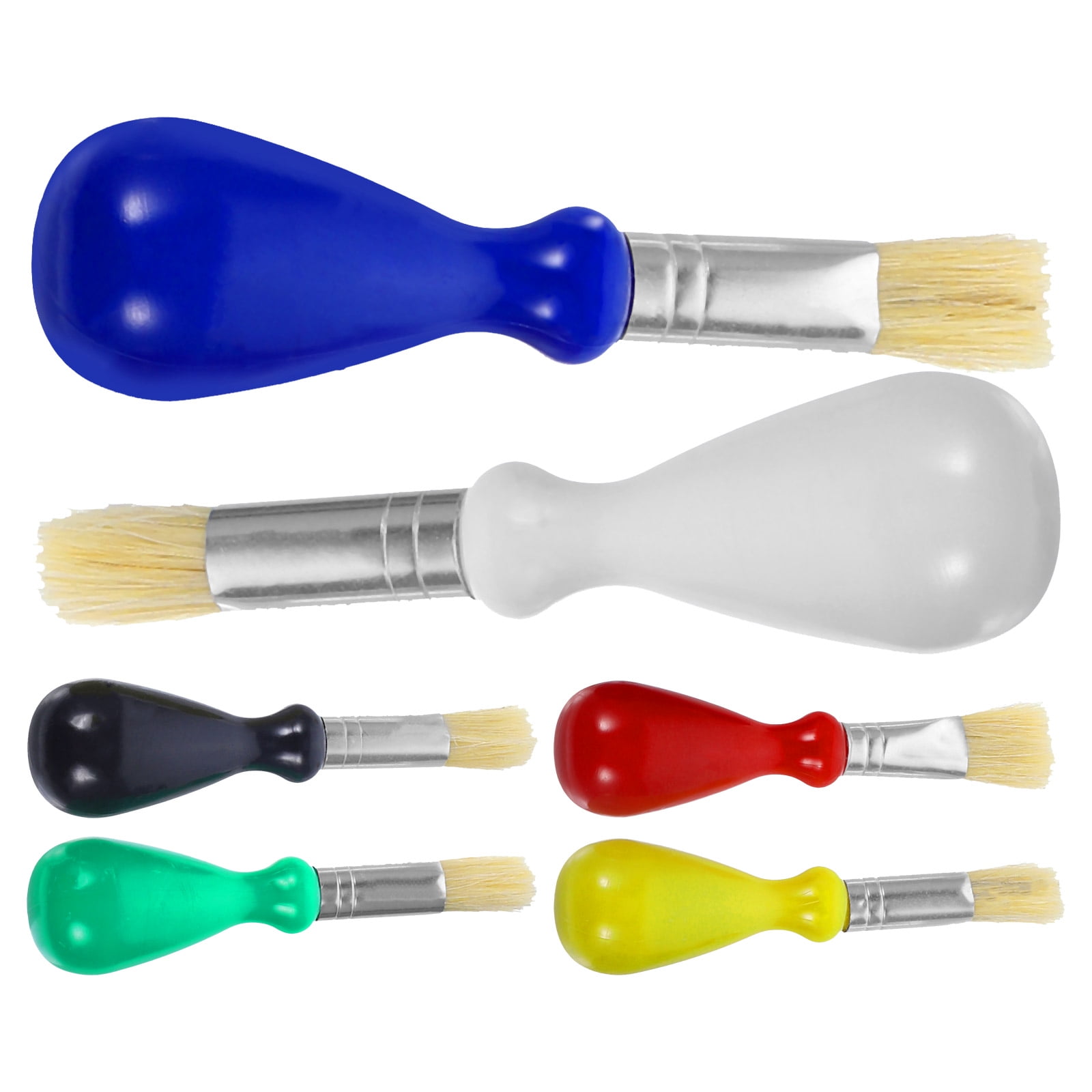 6Pcs Kids Paint Brushes Short Handle Paint Brushes Oil Painting Brushes Artist Painting Brushes