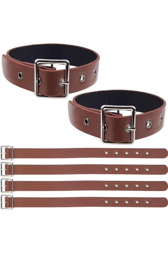 6Pcs Kilt Extender Buckle Straps 16x1 Inch Imitation Leather Cuff Belt Buckles Fastener Adjustable Black Stirrup Luggage Strap Suitcase Belts for Tight Fitting Kilts DIY