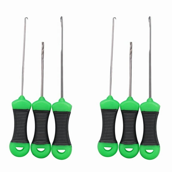 6Pcs Kit Outdoor Fishing Bait Needles Rigging Tool for Rig Boilie Terminals for Rig Making Carp Fishing Tool Accessories,6 x Fishing Bait Needles,Green