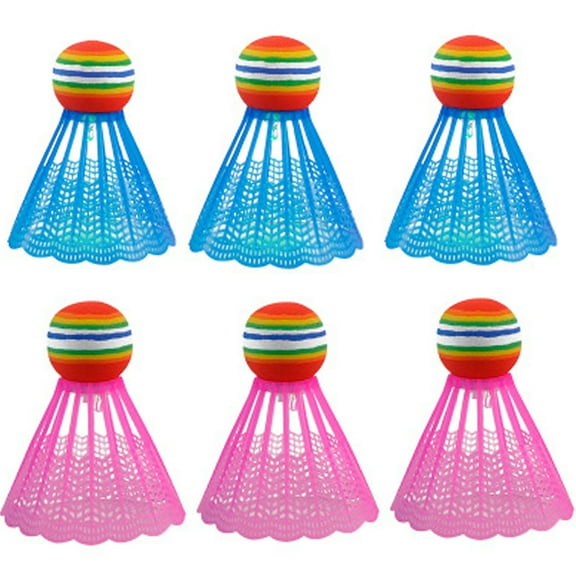 6Pcs LED Light-Up Plastic Badminton Shuttlecocks – Random Color Assortment Glow Shuttlecocks – Wear-Resistant for Kids & Adults – Nighttime Badminton Training Recreational Play & Party Fun