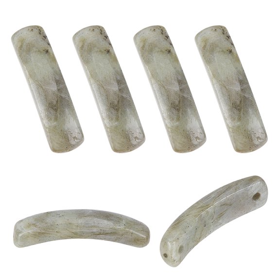 6Pcs Labradorite Connector Charms Curved Rectangle Links 36.5x9.5x9mm Hole: 2mm