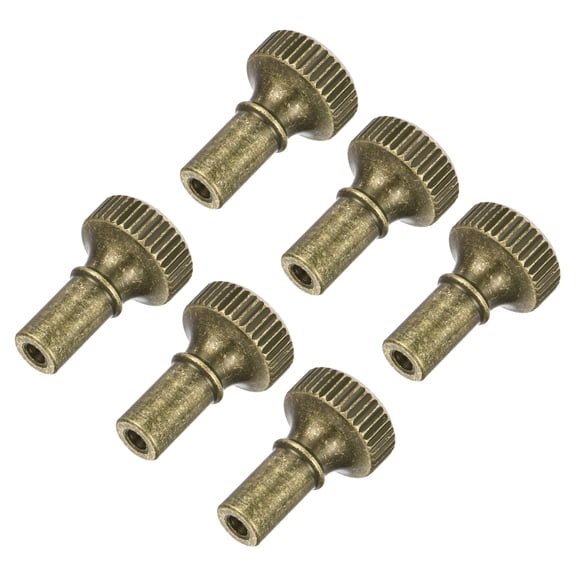 6Pcs Lamp Turn Knob On/Off Brass Light Switch Knob Lamp Knob Lamp Switch Extension 19mm Length for Lamp Socket, Bronze