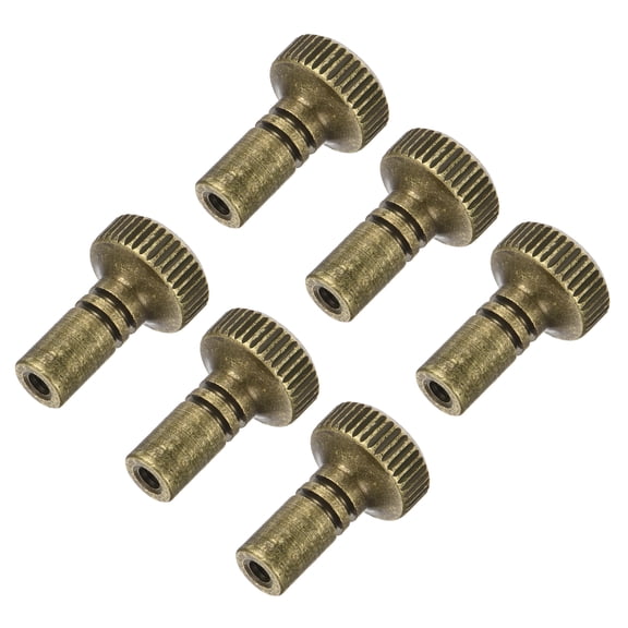 6Pcs Lamp Turn Knob On/Off Brass Light Switch Knob Lamp Knob Lamp Switch Extension 19mm Length for Lamp Socket Switch, Bronze