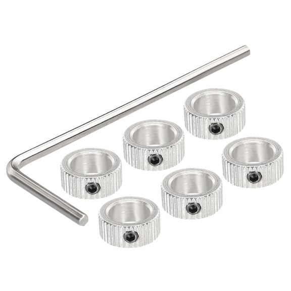 6Pcs Landing Gear Stopper 8.1 x 12mm/0.32"x 0.47" Plane Wheel Collar Block with Wrench for RC Airplane