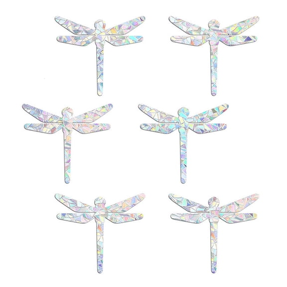 6Pcs Large Rainbow Window Clings Dragonfly Window Decals Static Non Adhesive Collision Proof Glass Stickers Vinyl Film Home Decorations