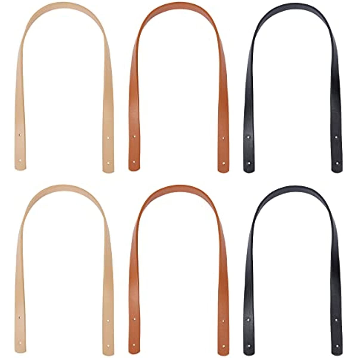 Leather Purse Handles Genuine Leather Bag Straps with Ear Shape End Bag  Handles Replacement Purse Wallet Straps for DIY Hand Accessories with  Thread