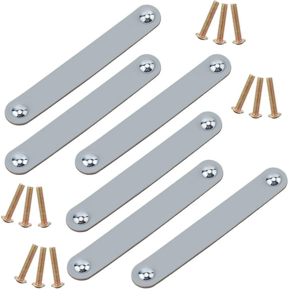 6Pcs Leather Drawer Pull 6.7" Leather Furniture Handle Dresser Knob Pulls Cabinet Door Handles Strap Replacement for DIY handcrafting