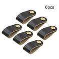 6Pcs Leather Pulls Handle Door Cupboard Drawer Desk Knob