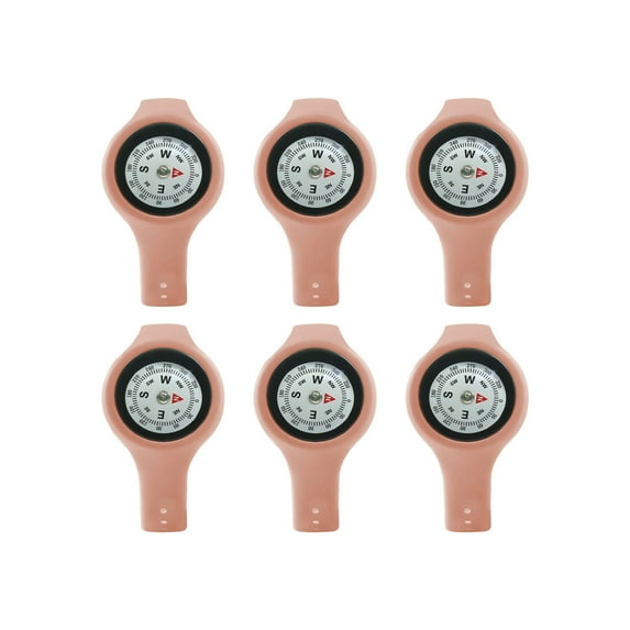 6Pcs Light Weight Compasses Watches Outdoor Navigation Tool Adjustable Strap Wearable Compasses For Backpacking Climbing