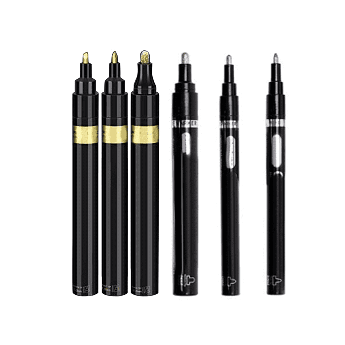 6Pcs Liquid Mirror Chrome Markers, Permanent Chrome Mirror Paint Pens for Model Painting