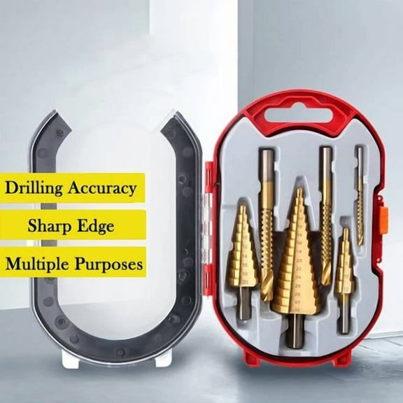 6Pcs Ls Drill Bit Set Titanium Nitride Coated Steel 1/4" Shank Quick Change